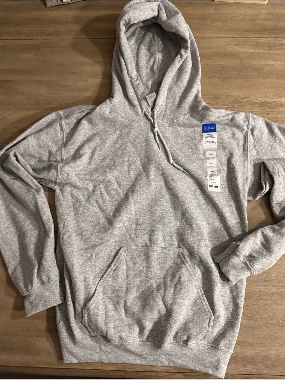 Gildan Light Gray Pullover Hoodie with Kangaroo Pocket